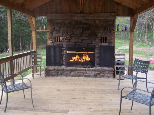 Fireplace at Kindling Trail Cabin