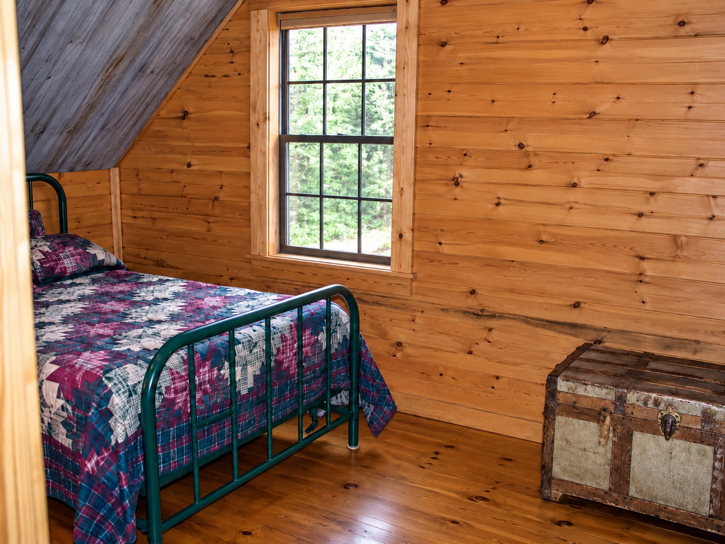 Bedroom inside Kindling Trail Cabin