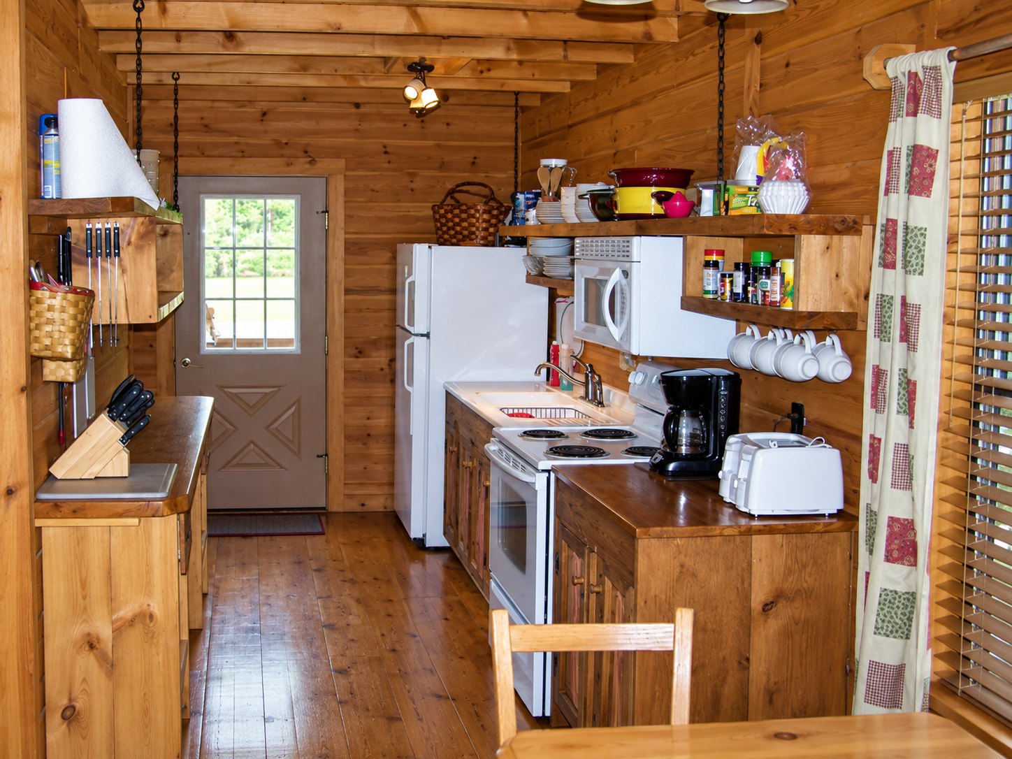 Kitchen inside Kindling Trail Cabin