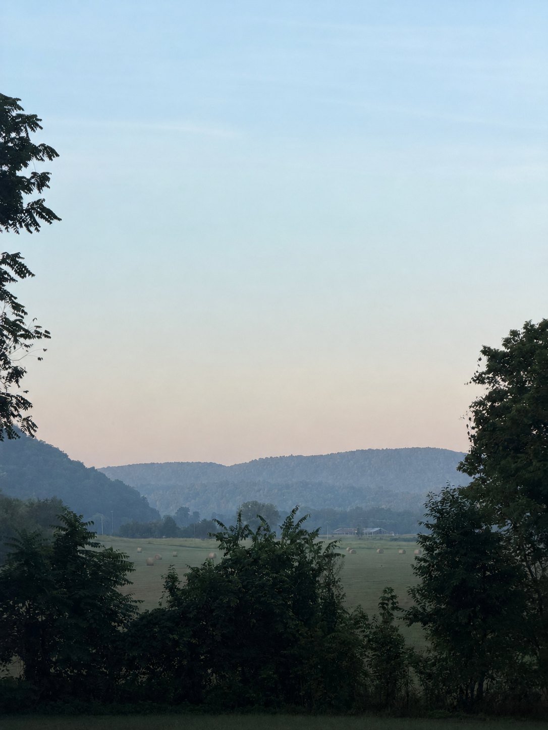 Ozark mountain and field view near Kindling Trail Cabin